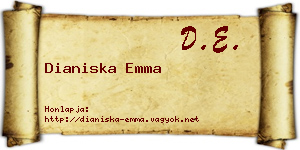 Dianiska Emma névjegykártya